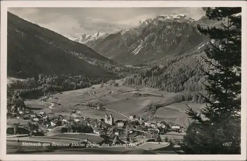 Ansichtskarte Steinach (Brenner) Blick auf den Ort mit Brenner 1941