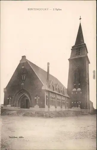 CPA Bertincourt Eglise/Partie an der Kirche 1913 