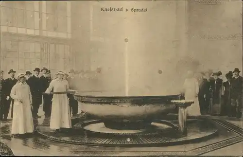 Ansichtskarte Karlsbad Karlovy Vary Sprudel Wandelhalle 1908