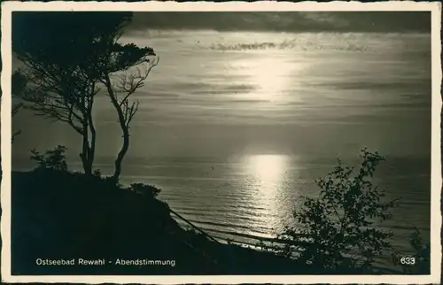 Ansichtskarte Rewahl Rewal Abendstimmung am Strand 1938