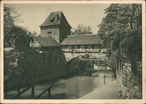 Ansichtskarte Nürnberg Mauerbrücke in der Altstadt 1931