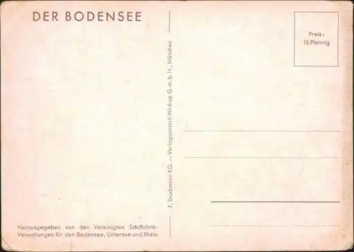 Ansichtskarte Friedrichshafen Landkarten-Ansichtskarte vom Bodensee 1930