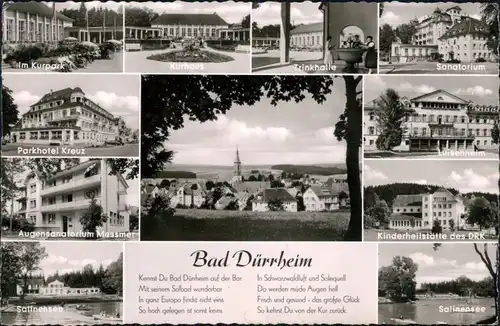 Bad Dürrheim Kurpark, Parkhotel, Trinkhalle, Sanatorium, Luisenheim,   1960