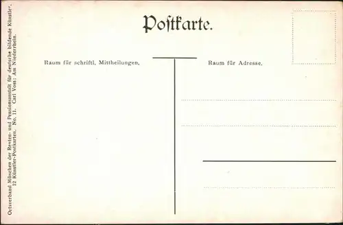  Künstlerkarte: Gemälde v. Carl Voss "Segelschiff" am Strand 1914