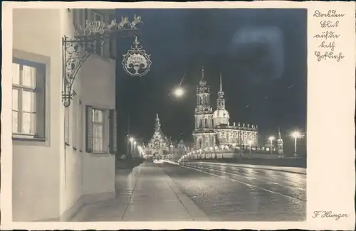 Innere Altstadt Dresden Hofkirche vom Narrenhäusel 1950