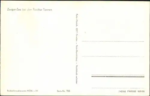 Ansichtskarte Kagar-Rheinsberg Zootzen-See 1966