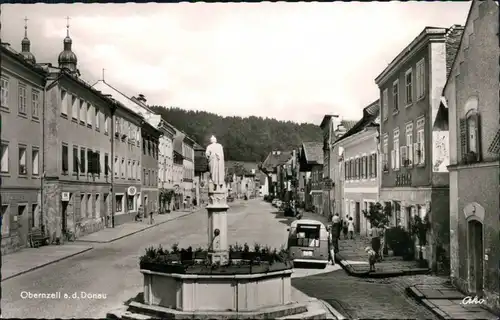 Ansichtskarte Obernzell Marktplatz mit Floriansbrunnen 1965