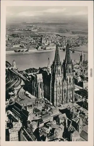 Luftbild Ansichtskarte Köln Kölner Dom 1955