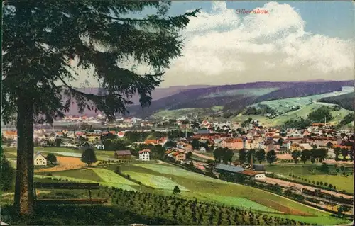 Ansichtskarte Olbernhau Blick auf den Ort 1925