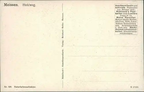 Ansichtskarte Meißen Partie am Hohlweg 1923 