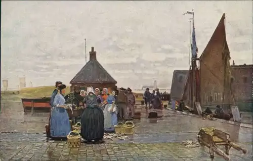 Ansichtskarte Vlissingen Fischmarkt - Hafen 1915 