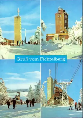 Ansichtskarte Oberwiesenthal Fichtelberg-Schwebebahn, Bergstation 1973