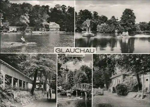 Ansichtskarte Glauchau Gründelteich 1974