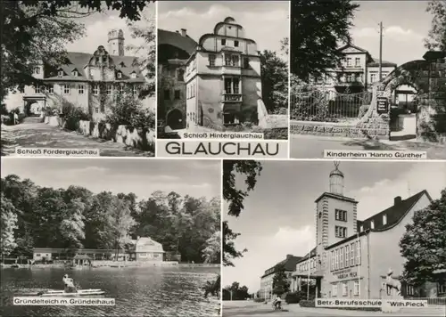 Glauchau Schloß, Kinderheim, Gründelteich, Betr. Berufsschule 1975