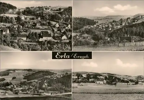 Ansichtskarte Erla-Schwarzenberg (Erzgebirge) Blick auf den Ort 1973