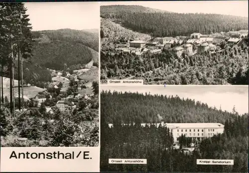 Antonsthal-Breitenbrunn (Erzgebirge) Panorama, OT  Kneipp-Sanatorium 1973