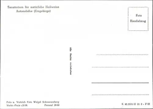 Antonsthal-Breitenbrunn (Erzgebirge) Heilweise/Kneipp-Sanatorium 1970