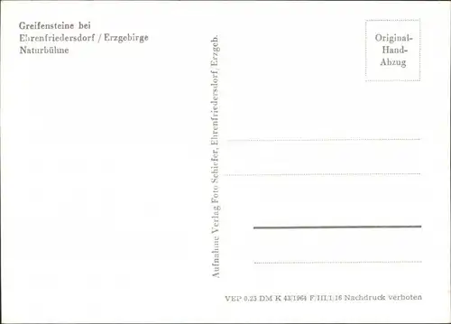 Ansichtskarte Ehrenfriedersdorf Greifensteine - Naturbühne 1964