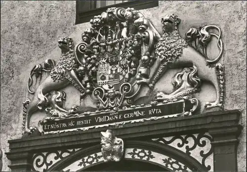 Ansichtskarte Augustusburg Schloss Augustusburg - Wappen am Portal 1976