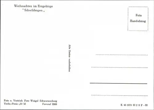 Ansichtskarte _Sachsen Weihnachten im Erzgebirge "Schwibbogen" 1973