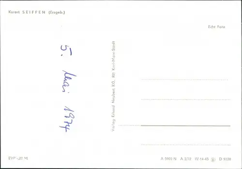 Ansichtskarte Seiffen (Erzgebirge) Blick auf den Ort 1972