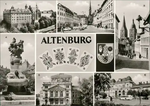 Altenburg Schloß, Markt, Rote Spitzen, Skatbrunnen, Landestheater, Bahnhof 1977