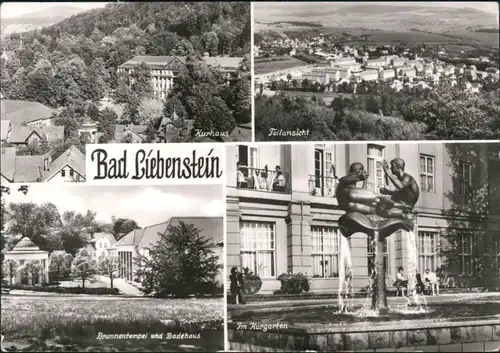 Bad Liebenstein Kurhaus, Teilansicht, Brunnentempel u. Badehaus, Kurgarten 1985