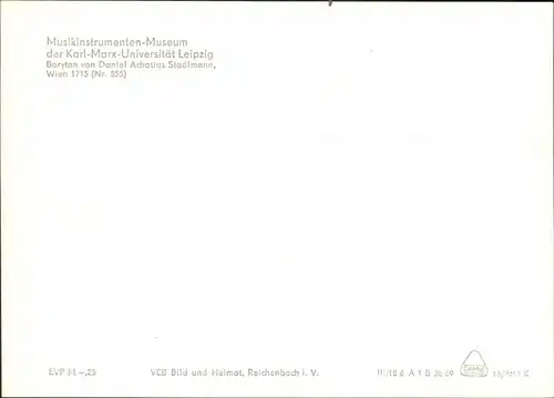 Leipzig Musikinstrumentenmuseum der Karl-Marx-Universität - Baryton 1969