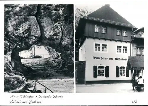 Ansichtskarte Kirnitzschtal Kuhstall und Gasthaus 1991