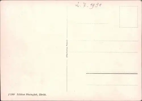 Ansichtskarte Zürich Blick auf die Stadt 1931