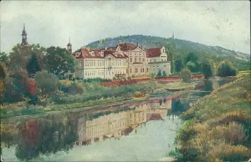 Königsaal-Prag Zbraslav Praha Schloss Zbraslav mit Spiegelung 1926