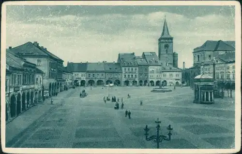 Ansichtskarte Neutitschein Nový Jičín Masarykplatz 1934