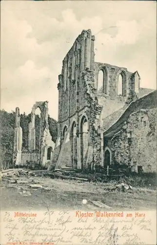 Ansichtskarte Walkenried (Harz) Kloster-Ruine 1904