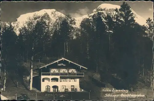 Ansichtskarte Berchtesgaden Villa-Zierenberg mit Bergmassiv 1928