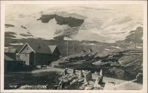 Ansichtskarte  Djupvandshytten (Norwegen) mit Gletscher Norge Norway 1928