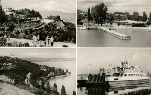 Ansichtskarte Tihany Gruppenfoto, Schwimmbad, Panorama, Fähre 1961