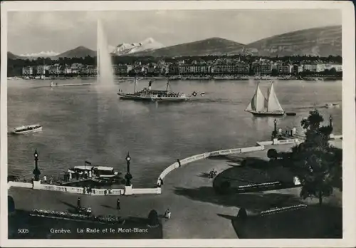 Ansichtskarte Genf Genève Hafen und Mont Blanc 1931