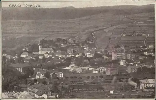Böhmisch Trübau Česká Třebová Blick auf Stadt und Fabriken 1918 