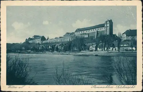 Ansichtskarte Wettin (Saale)-Wettin-Löbejün Stammschloss und Totale 1928 