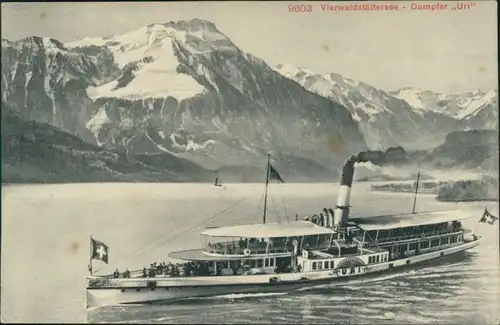 Ansichtskarte Luzern Lucerna Vierwaldstättersee, Dampfer "Uri" 1916