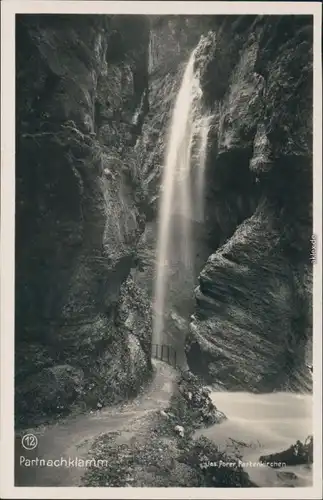 Ansichtskarte Garmisch-Partenkirchen Partnachklamm 1929