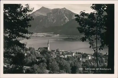 Ansichtskarte Schliersee Blick auf den Ort mit Brecherspitz 1932