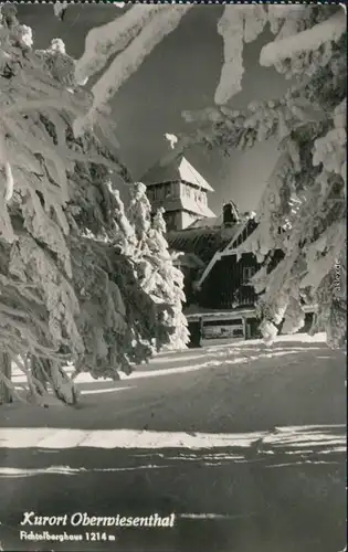 Ansichtskarte Oberwiesenthal Fichtelberghaus im Winter 1958