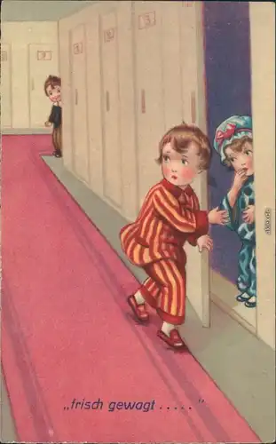 Ansichtskarte  Scherzkarte - Kinder frisch gewagt 1929 