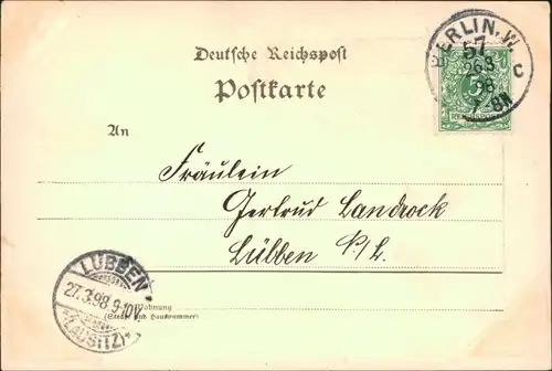 Ansichtskarte  Mädchen vor der Kirche - Konfirmation 1898 