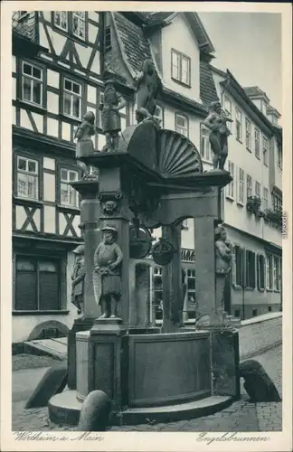 Ansichtskarte Wertheim Straßenpartie, Fachwerkhäuser - Engelsbrunnen 1932 