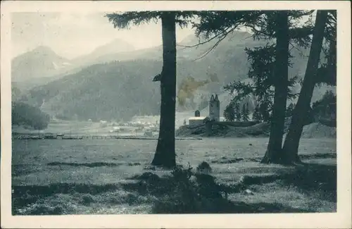 Ansichtskarte Celerina Schlarigna Blick auf die Stadt 1924 