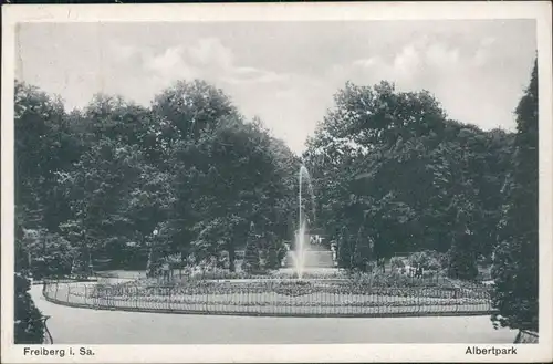 Ansichtskarte Freiberg (Sachsen) Partie im Albertpark 1929 
