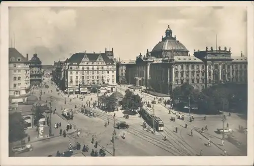 Ansichtskarte München Karlsplatz gegen Justizpalast 1928