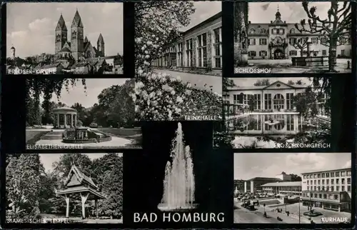Bad Homburg vor der Höhe Kirche, Trinkhalle, Schlosshof,  1959